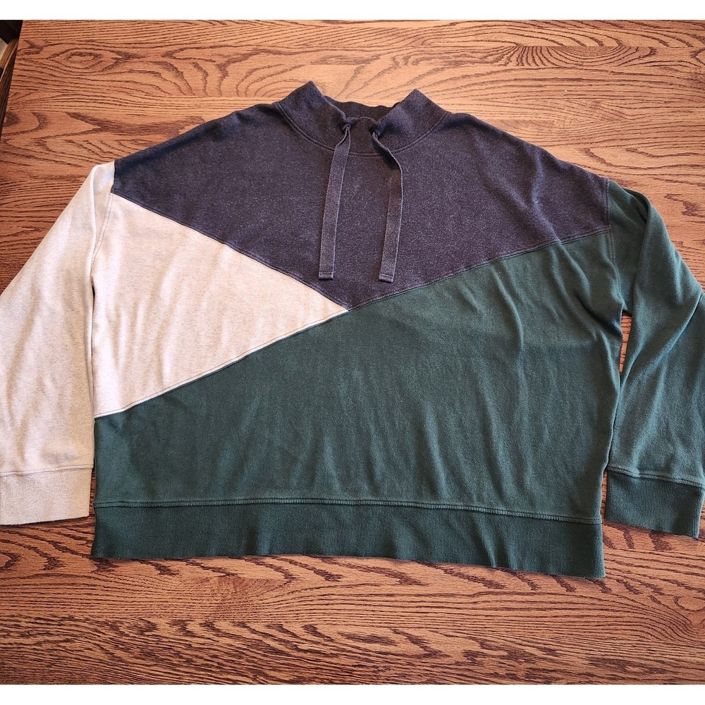 Pact Airplane Colorblock Pullover Sweatshirt Womens XXL 100% Organic Cotton